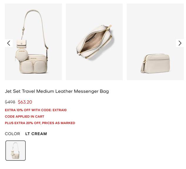 Michael Kors Jet Set Travel Medium Leather Messenger Bag | Pepper
