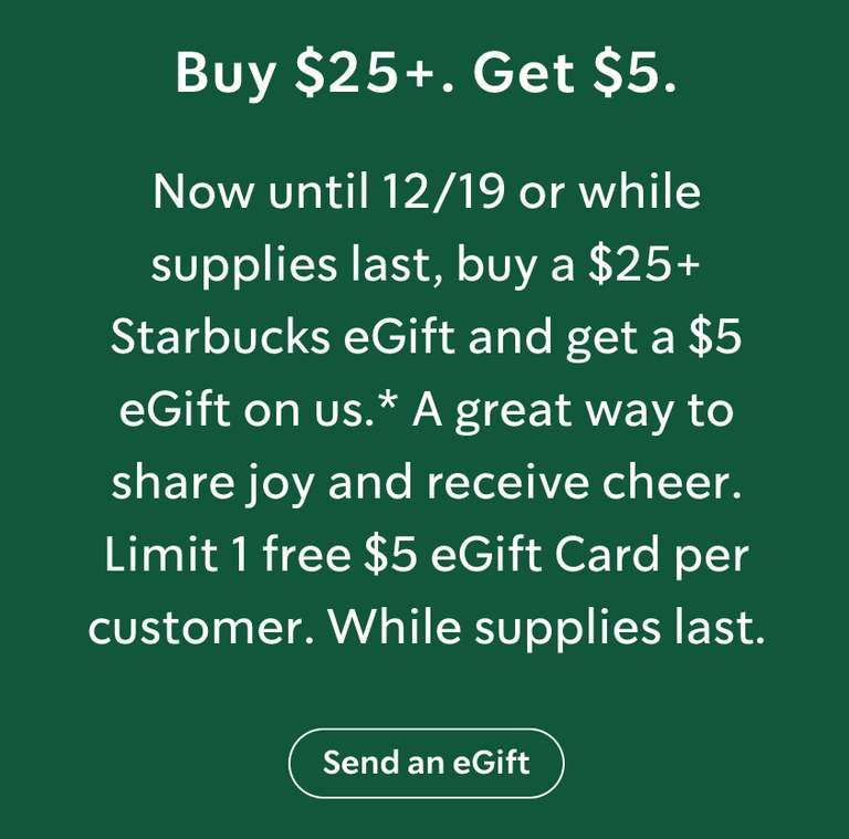 Get FREE $5 Starbucks eGift when you buy $25+ Giftcard | Pepper display picture 1