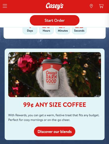 Casey's: 99 Any Size Coffee | Pepper