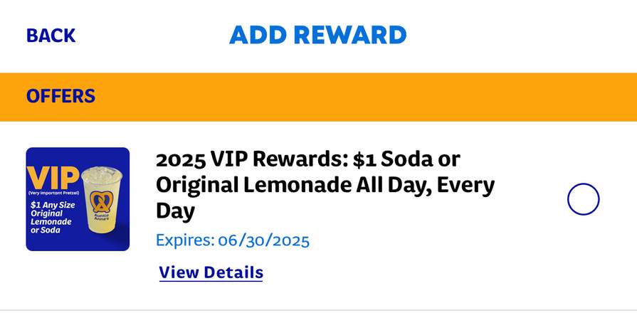 Auntie Anne's: $1 Any-Size Soda or Original Lemonade w/ code