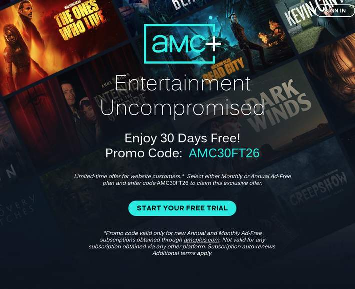 1-Month FREE AMC+ Plus - Unlimited Access to Movies, Shows & Live TV ...