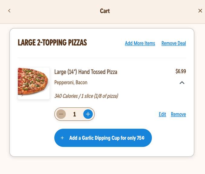 Domino's: $6.99 Large 2‑Topping Pizzas | Pepper