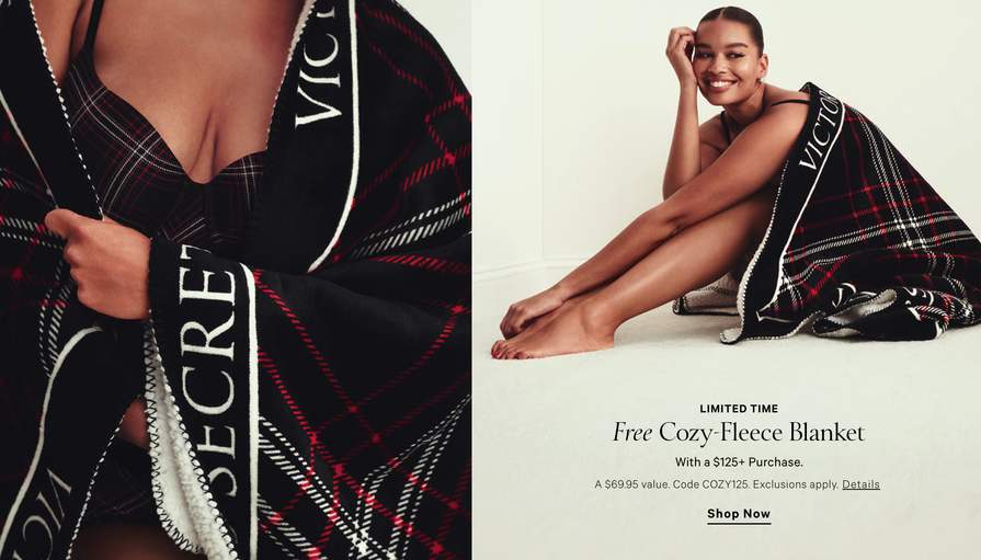 FREE Victoria's Secret Cozy-Fleece Blanket w/ purchase | Pepper