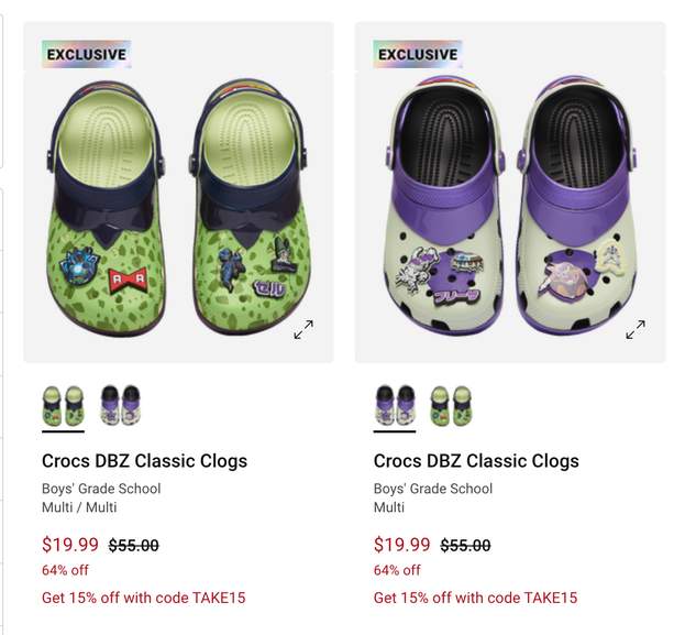 Crocs Classic Clogs Dragon Ball Z - Cell / Frieza | Pepper