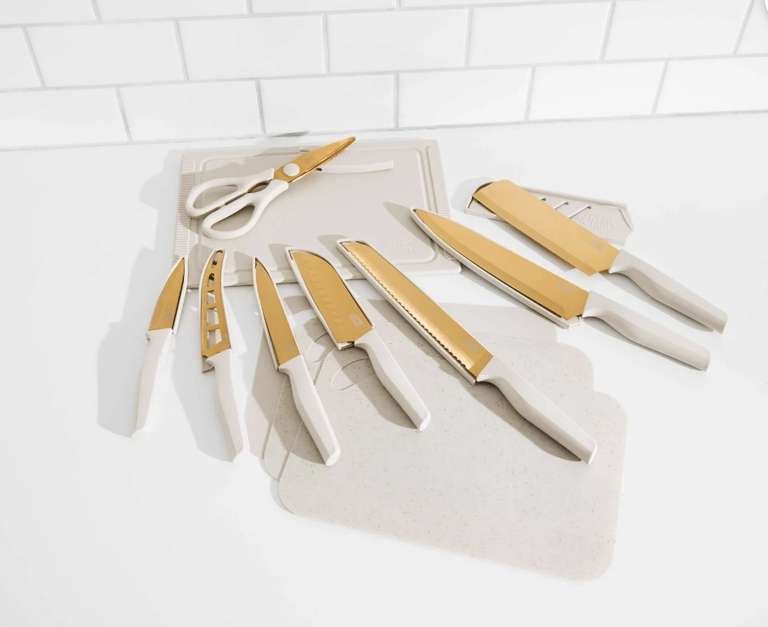 タイムセール　新品未使用✨ゴージャス✨金彩ディナーセット20ピース　P＆Sおまけ Thyme & Table 20-piece Knife Set via Walmart: | Pepper