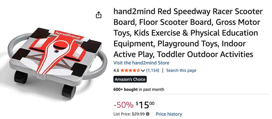 Hand2Mind Red Speedway Racer Scooter Board | Pepper