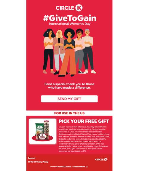 Circle K: FREE Snacks for International Women's Day (Read description)