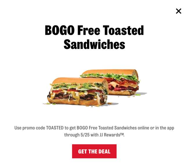 Jimmy John's: BOGO FREE Toasted Sandwiches (thru 05/25) | Pepper