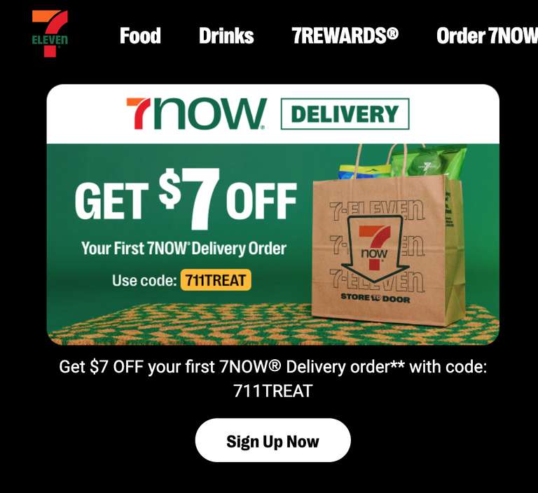 7-Eleven: $7 Off $7+ First 7NOW Delivery Order | Pepper